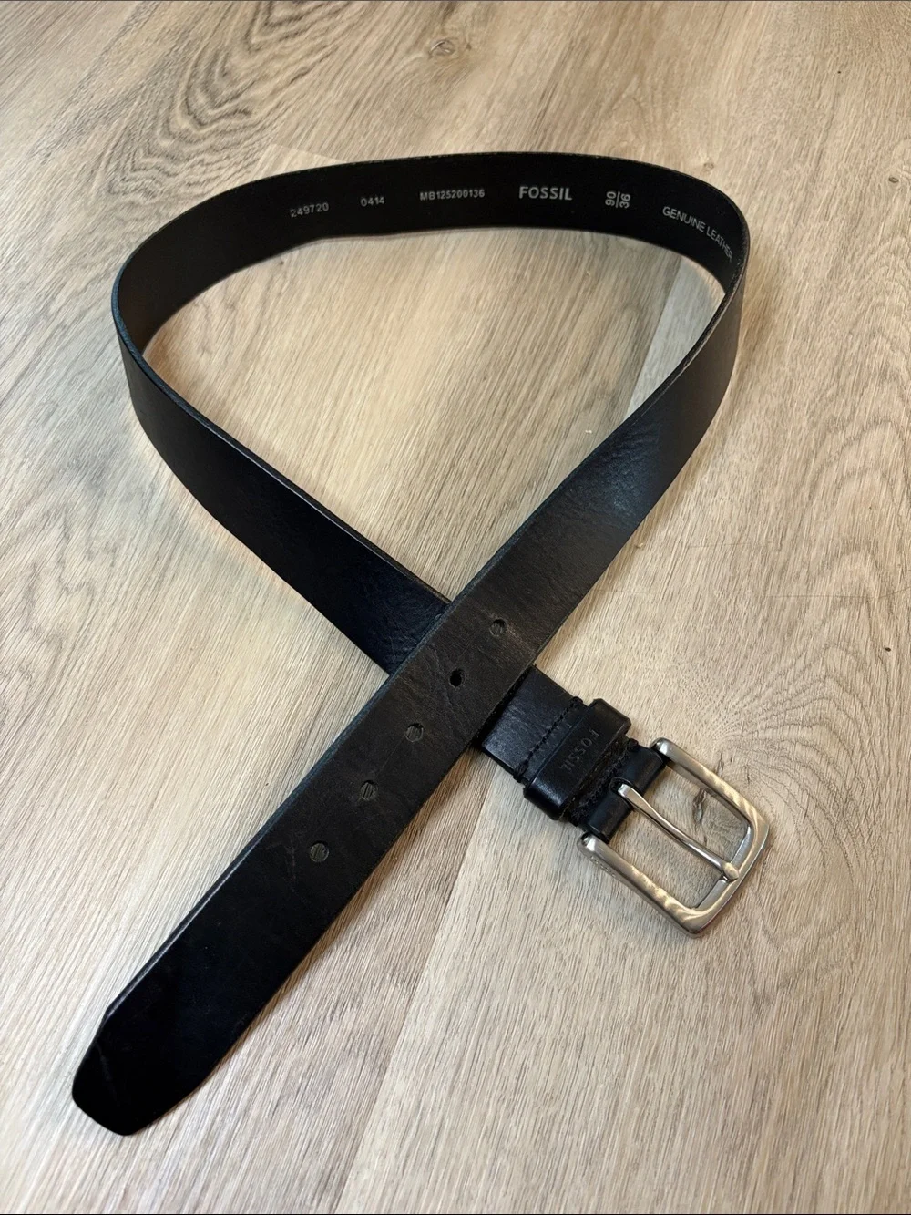 Fossil Men's Joe Black Leather Belt Size 36/90 business casual classic essential